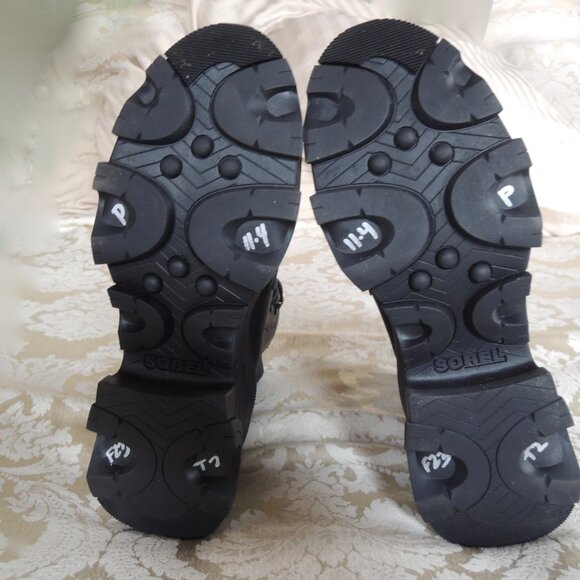 Sorel Black Lace Up Brex Waterproof Chunky Moto Boots 9 - Picture 7 of 12